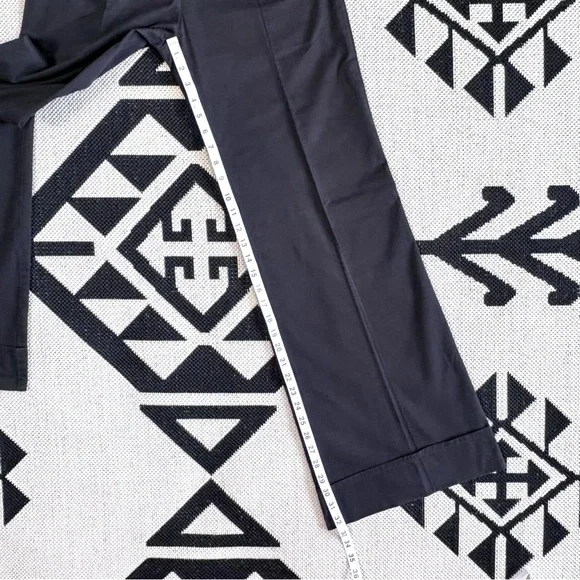 Elevenses x Anthropologie Black Twill Wide Leg Cuffed Trousers Size 2 - Picture 4 of 8